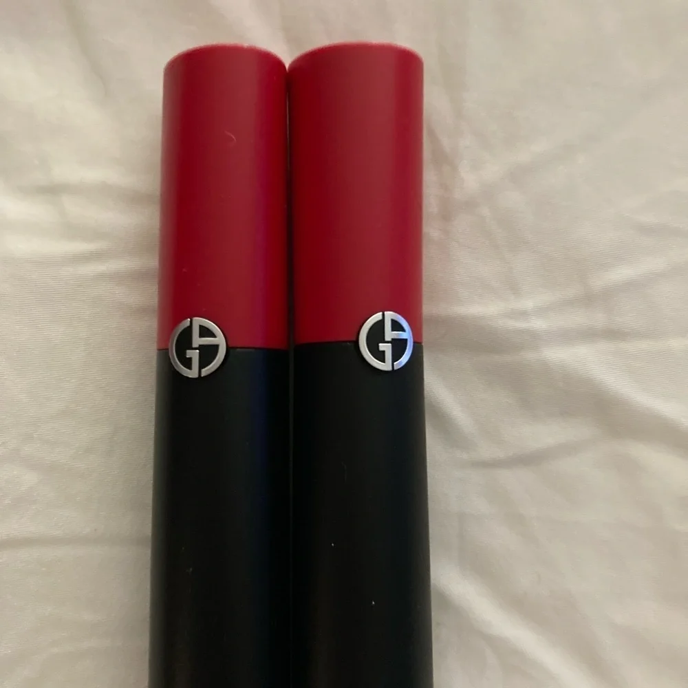 Giorgio Armani Red Cosmetic Bag with 2 lipgloss sticks